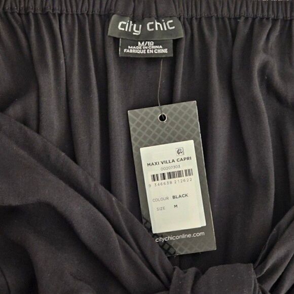 New! City Chic Villa Capri Peasant Peekaboo Tie Front Puff Sleeve Maxi Dress - Picture 10 of 11